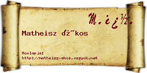 Matheisz Ákos névjegykártya