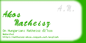 akos matheisz business card